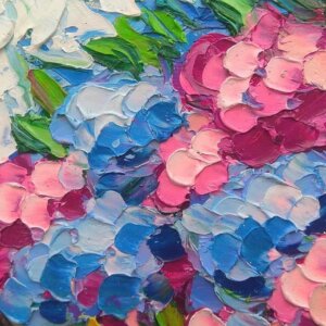 Class: Hydrangea Bouquet Textured Art Canvas