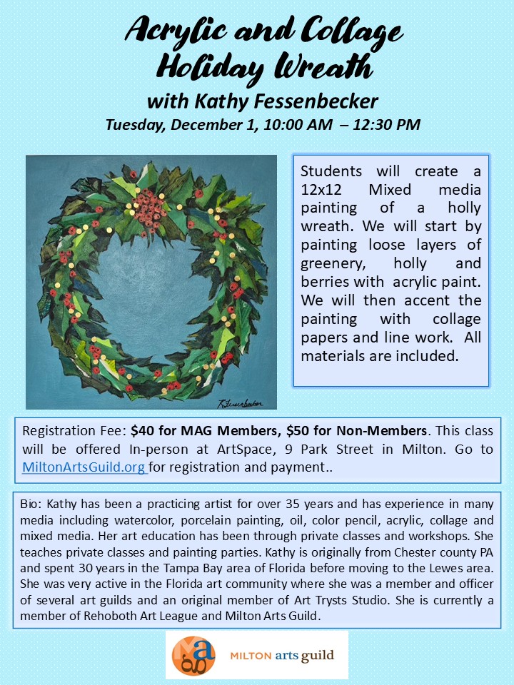 Class: Mixed Media Holiday Wreath - Image 2